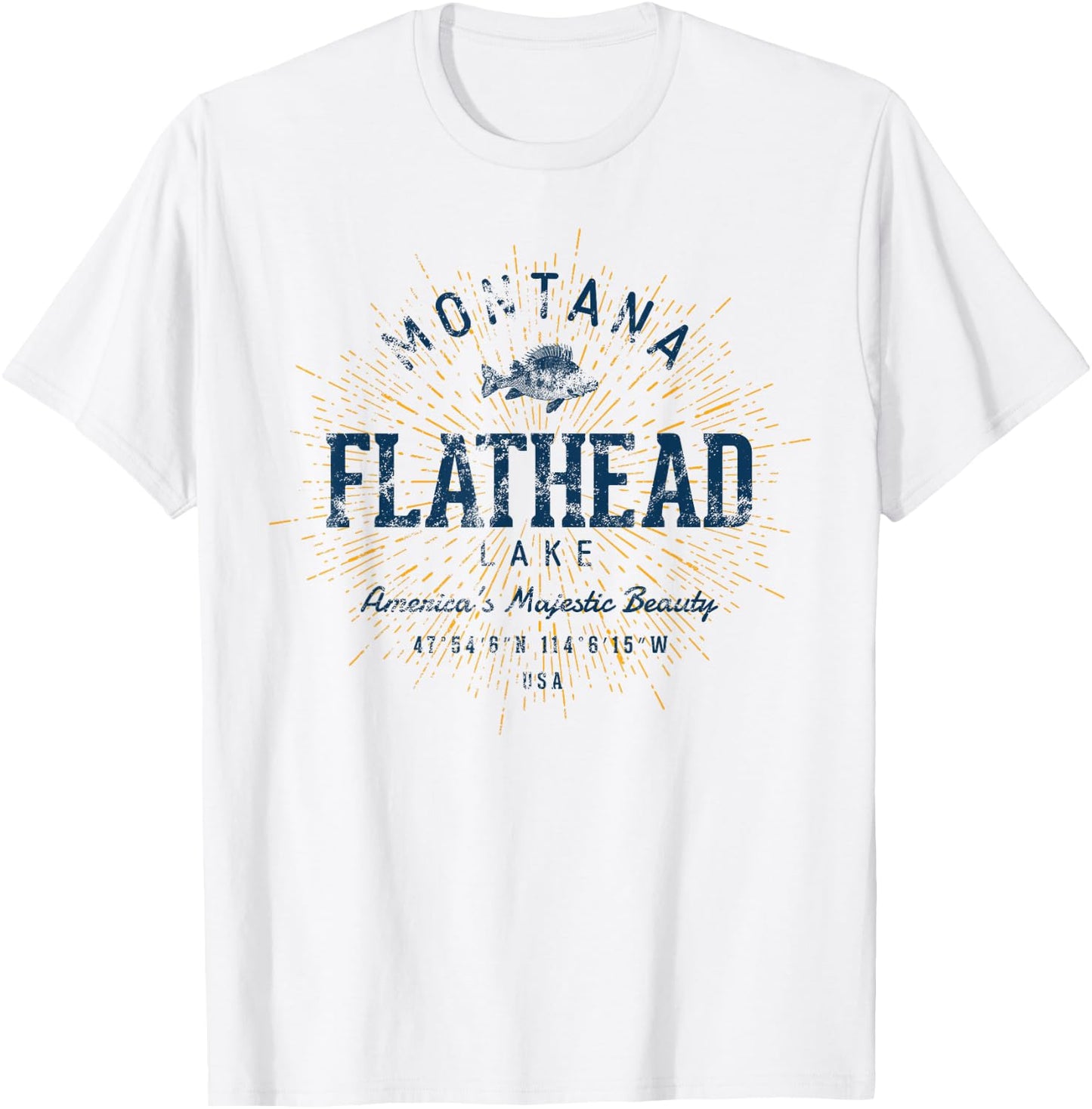 Vintage Flathead Lake Retro T-Shirt - T-Shirt | White