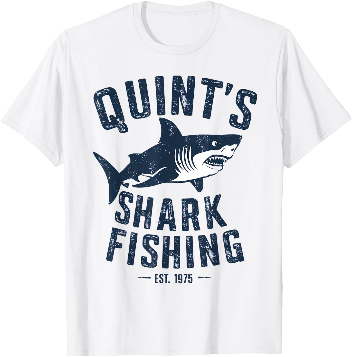 Vintage Quint's Shark Fishing 1975 Retro T-Shirt - T-Shirt | White