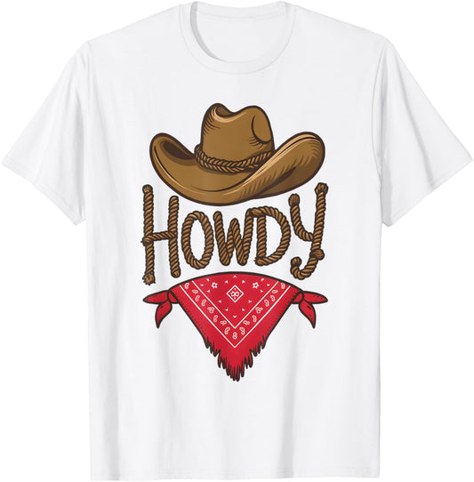Cowboy Hat Cowgirl Country Chic Rodeo Rustic Western Howdy T-Shirt - T-Shirt | White