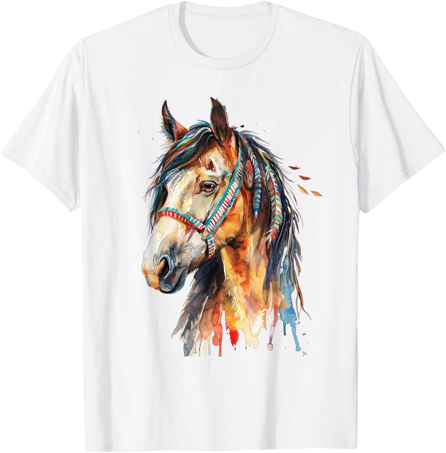 Native American Wild Horse T-Shirt - T-Shirt | White