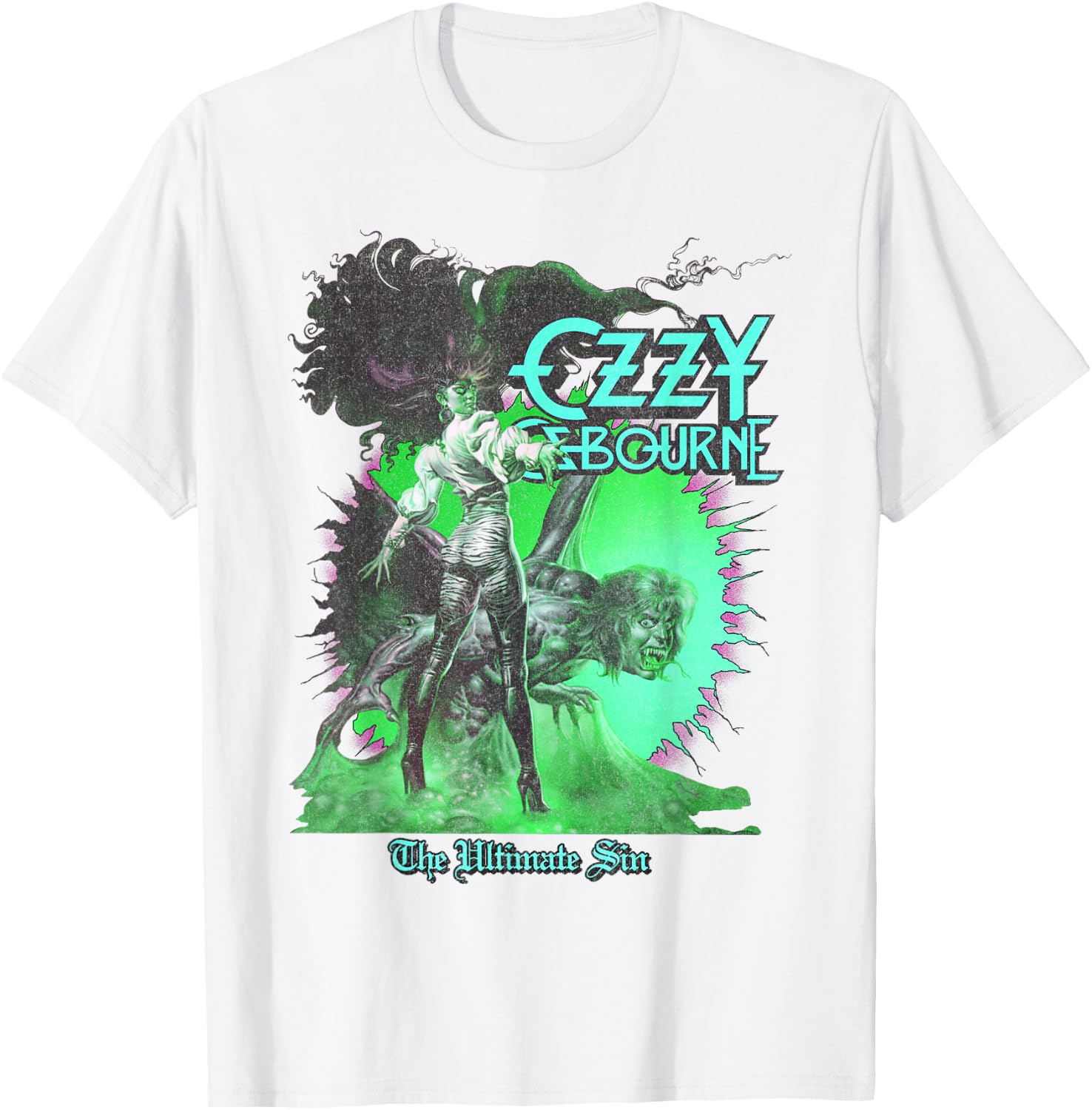 Ozzy Osbourne – Ultimate Sunburst Neon V2 T-Shirt - T-Shirt | White