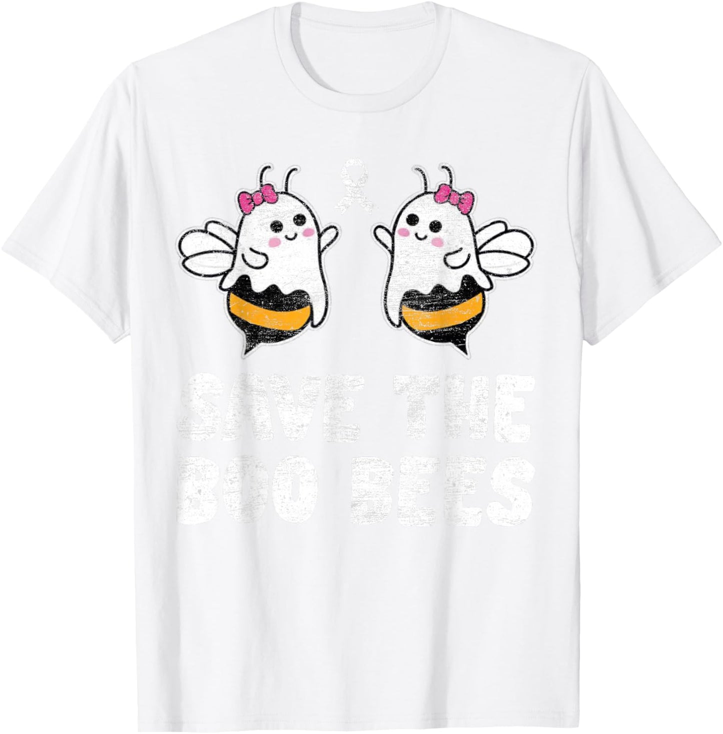 Save The Boo bees Breast Cancer Awareness Halloween Women T-Shirt - T-Shirt | White