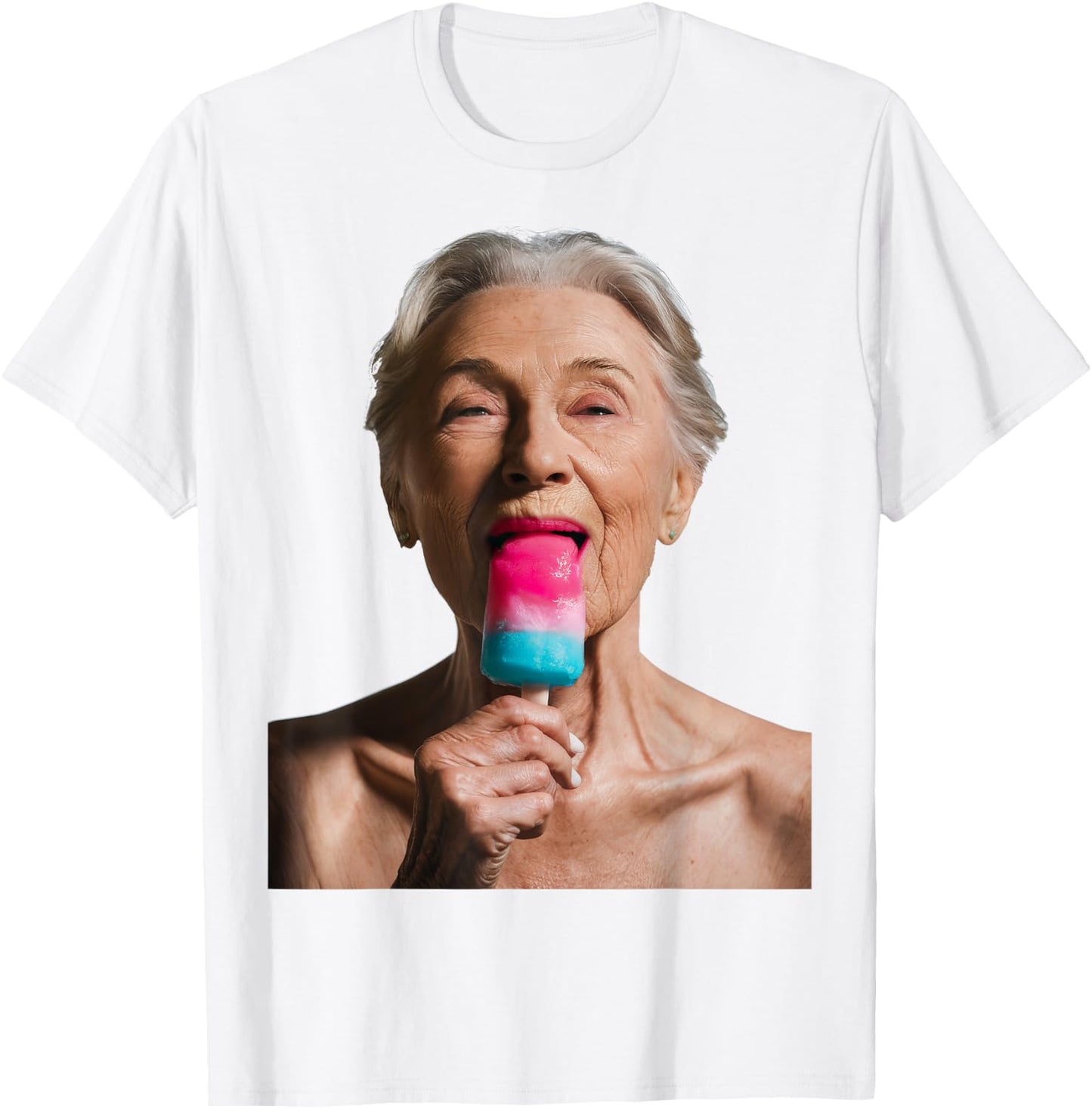 Grandma Licks Ice Cream Women T-Shirt - T-Shirt | White