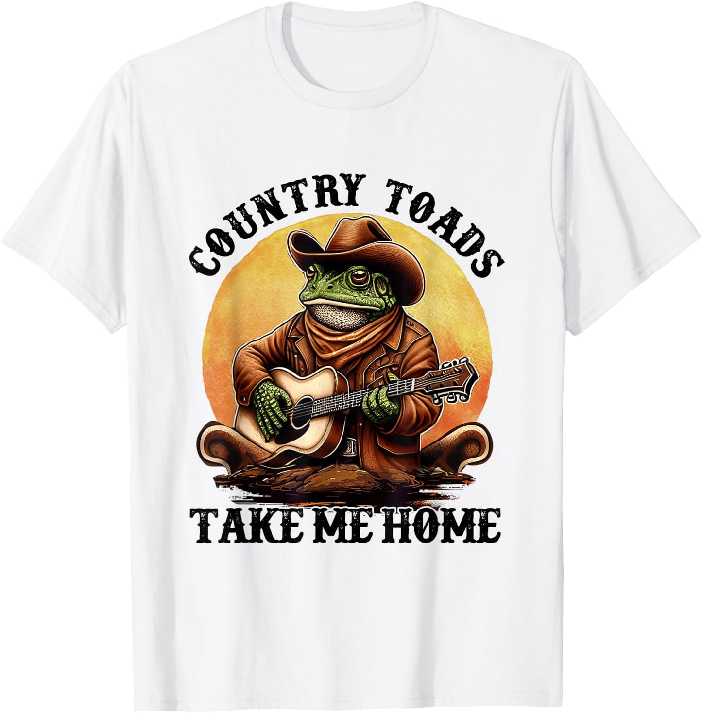Country Toads Take Me Home Funny Country Music Toad T-Shirt - T-Shirt | White
