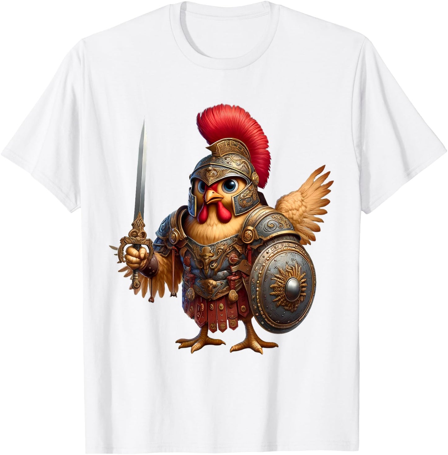 Chicken Gladiator Ancient Rome SPQR Men Women Kids T-Shirt - T-Shirt | White