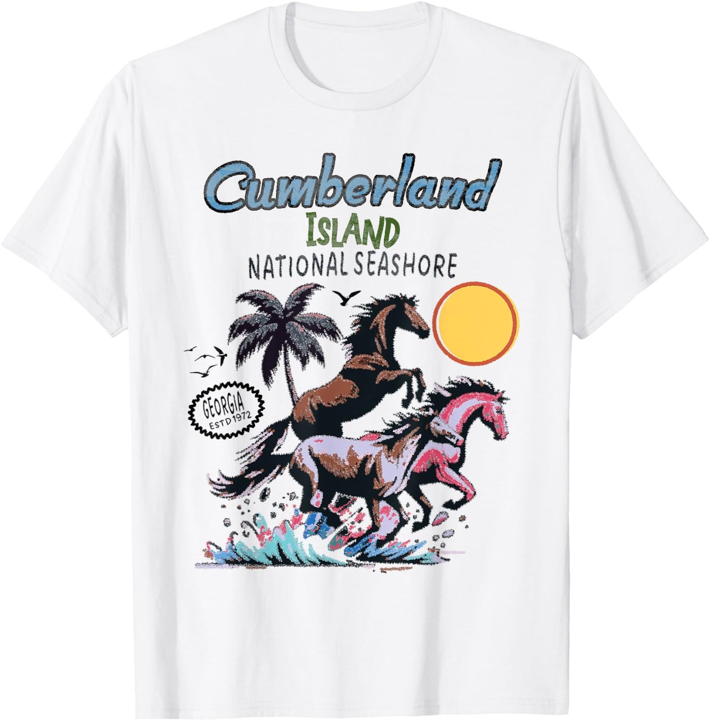 Cumberland Island National Seashore native horses T-Shirt - T-Shirt | White