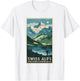 Vintage Travel Posters Swiss Alps Scenic Mountain Landscape T-Shirt - T-Shirt | White