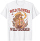 Floral Cowgirl Riding Horse Wild Flowers Wild Horses T-Shirt - T-Shirt | White