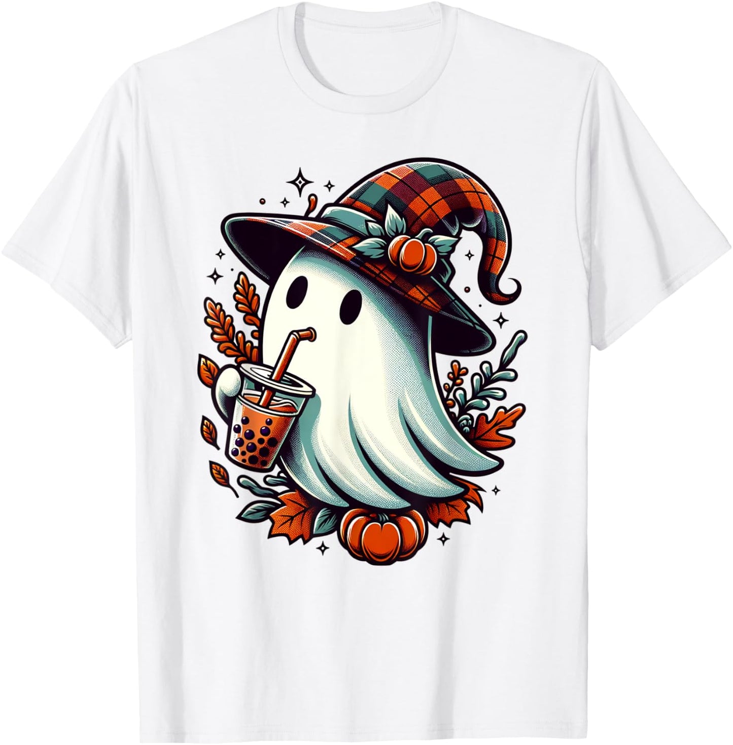 Cute Halloween Ghost Funny Halloween Ghost T-Shirt - T-Shirt | White