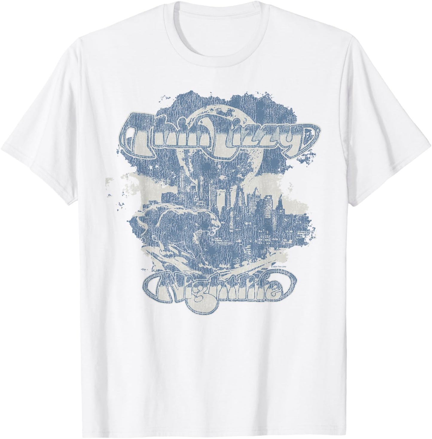 Thin Lizzy – Nightlife Album Distressed T-Shirt - T-Shirt | White