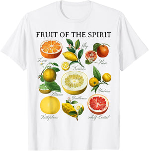 Fruit of the Spirit Galatians 5:22 Christian Bible Scripture T-Shirt - T-Shirt | White
