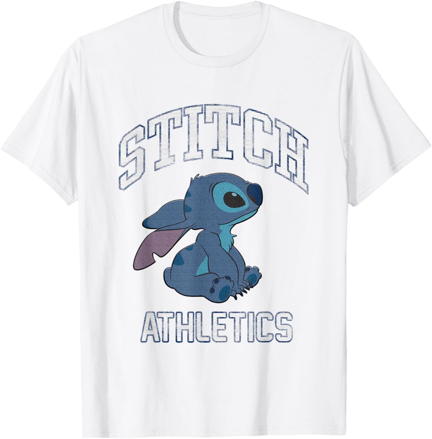 Disney Lilo & Stitch Stitch Athletics Distressed Logo T-Shirt - T-Shirt | White