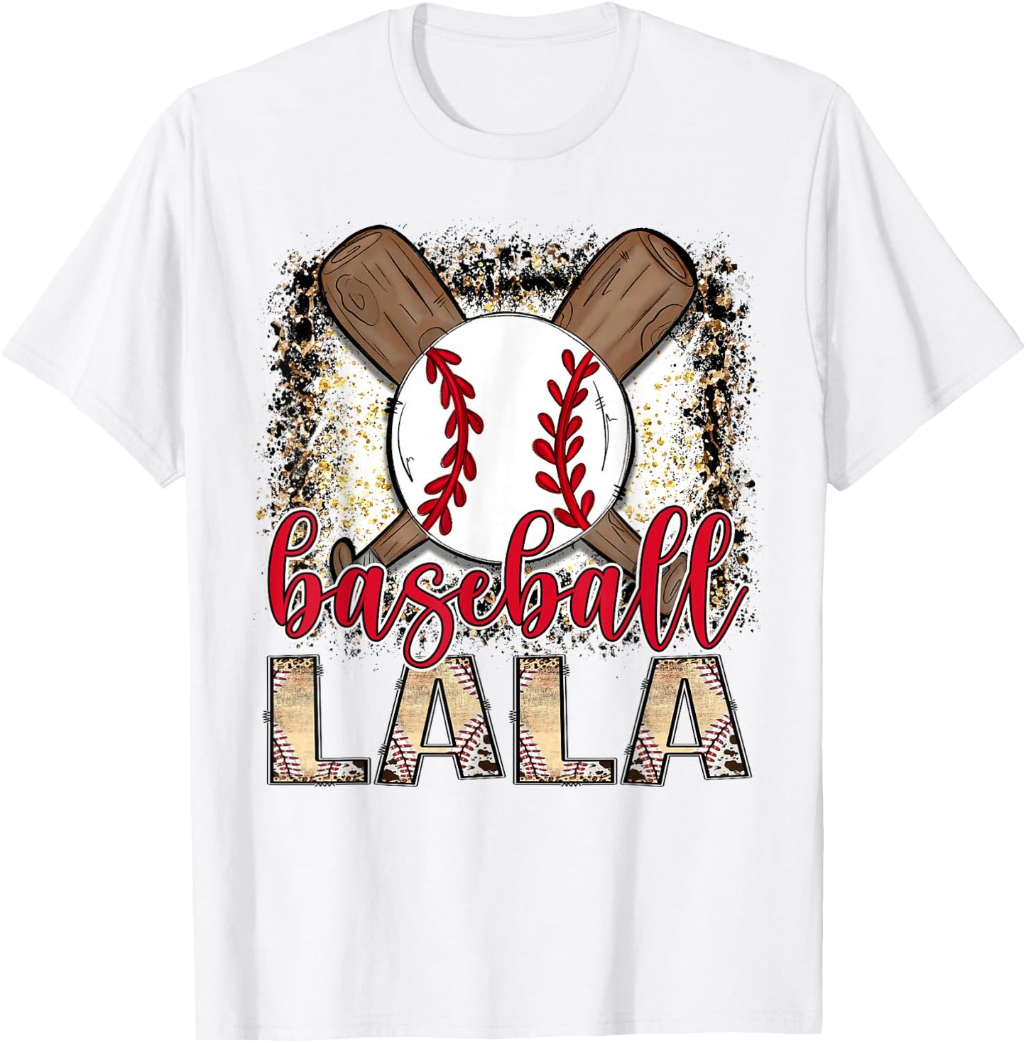 Baseball Lala Leopard Proud Ball Lala Game Day T-Shirt - T-Shirt | White
