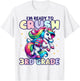 Crush 3rd Grade Girls Back to School Unicorn First Day Cute T-Shirt - T-Shirt | White