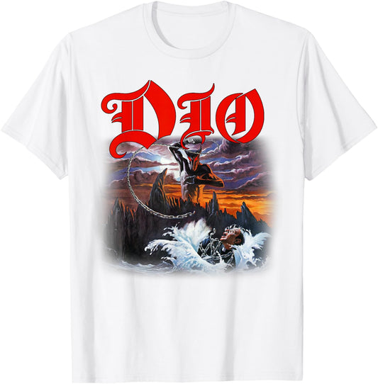 Dio – Holy Diver Cover on Light Grey T-Shirt - T-Shirt | White