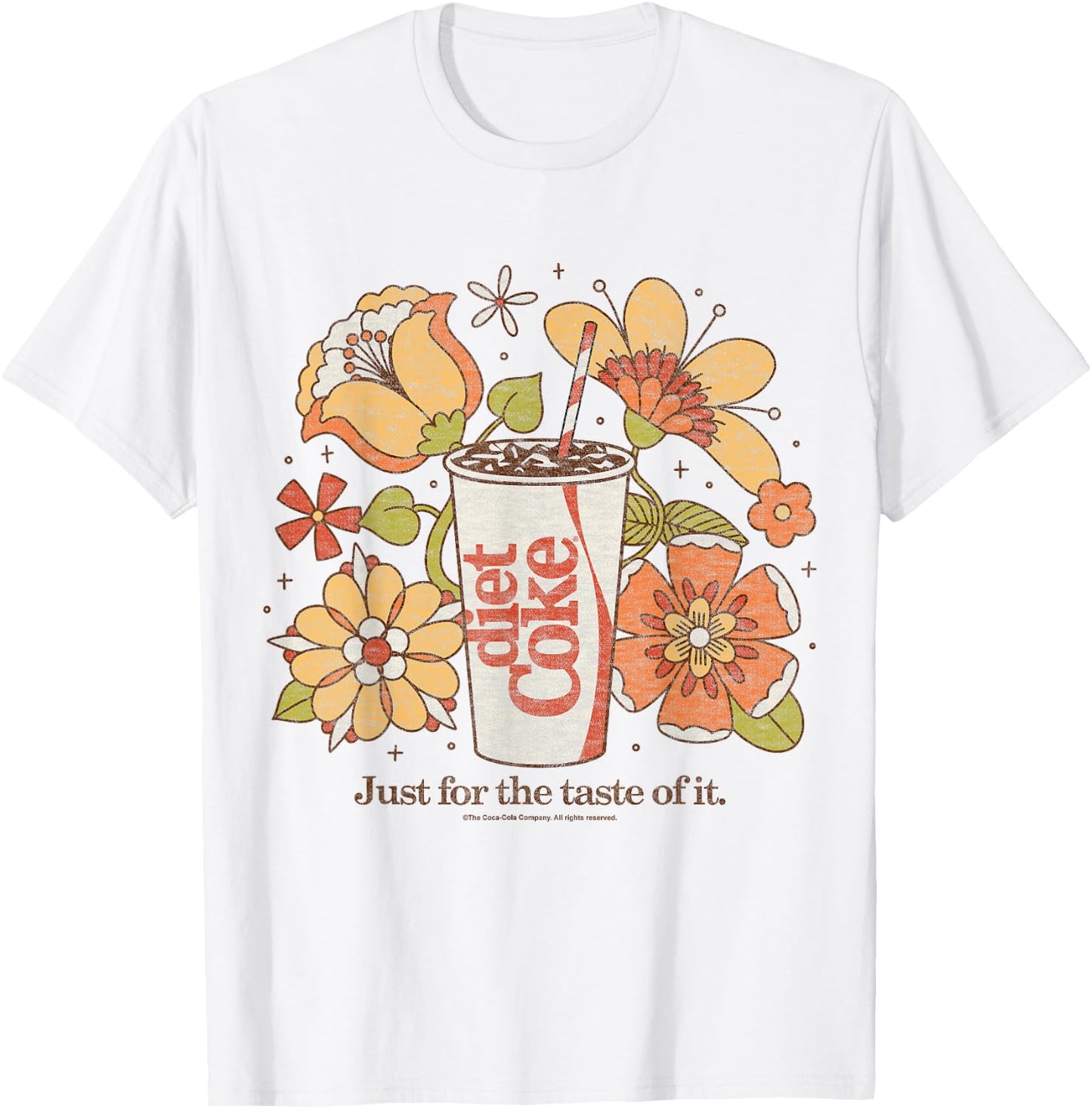 Coca-Cola - Diet Coke Just For The Taste Of It Retro Flowers T-Shirt - T-Shirt | White