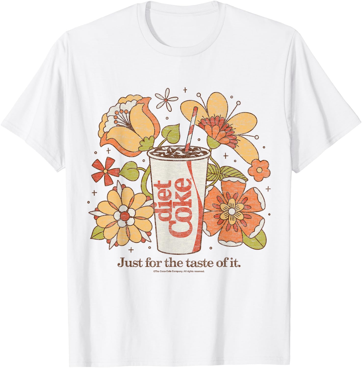 Coca-Cola - Diet Coke Just For The Taste Of It Retro Flowers T-Shirt - T-Shirt | White