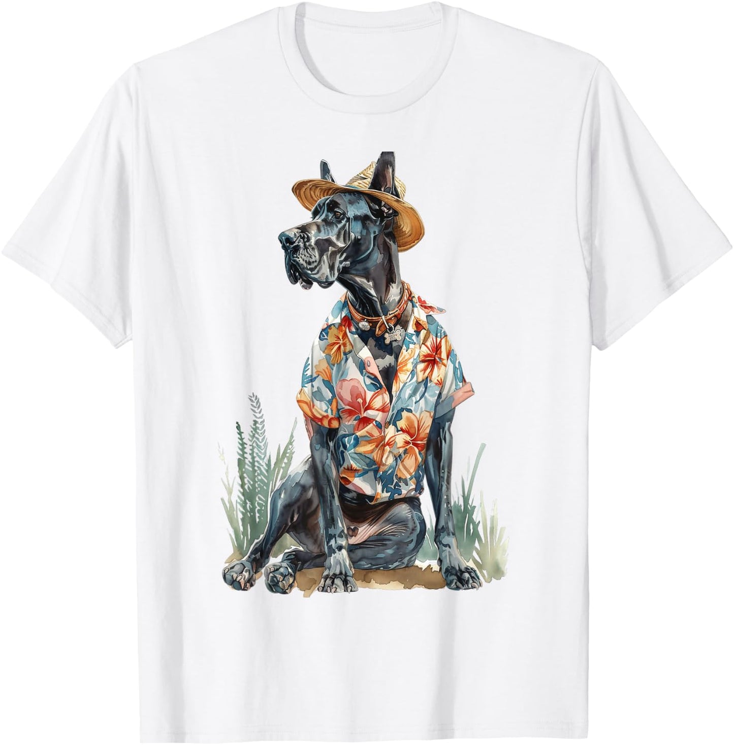 Summer Dog Great Dane T-Shirt - T-Shirt | White