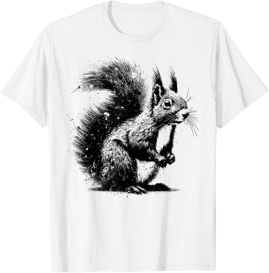 Edgy Grunge Aesthetic Squirrel Lover Shirt Edgy Squirrel T-Shirt - T-Shirt | White