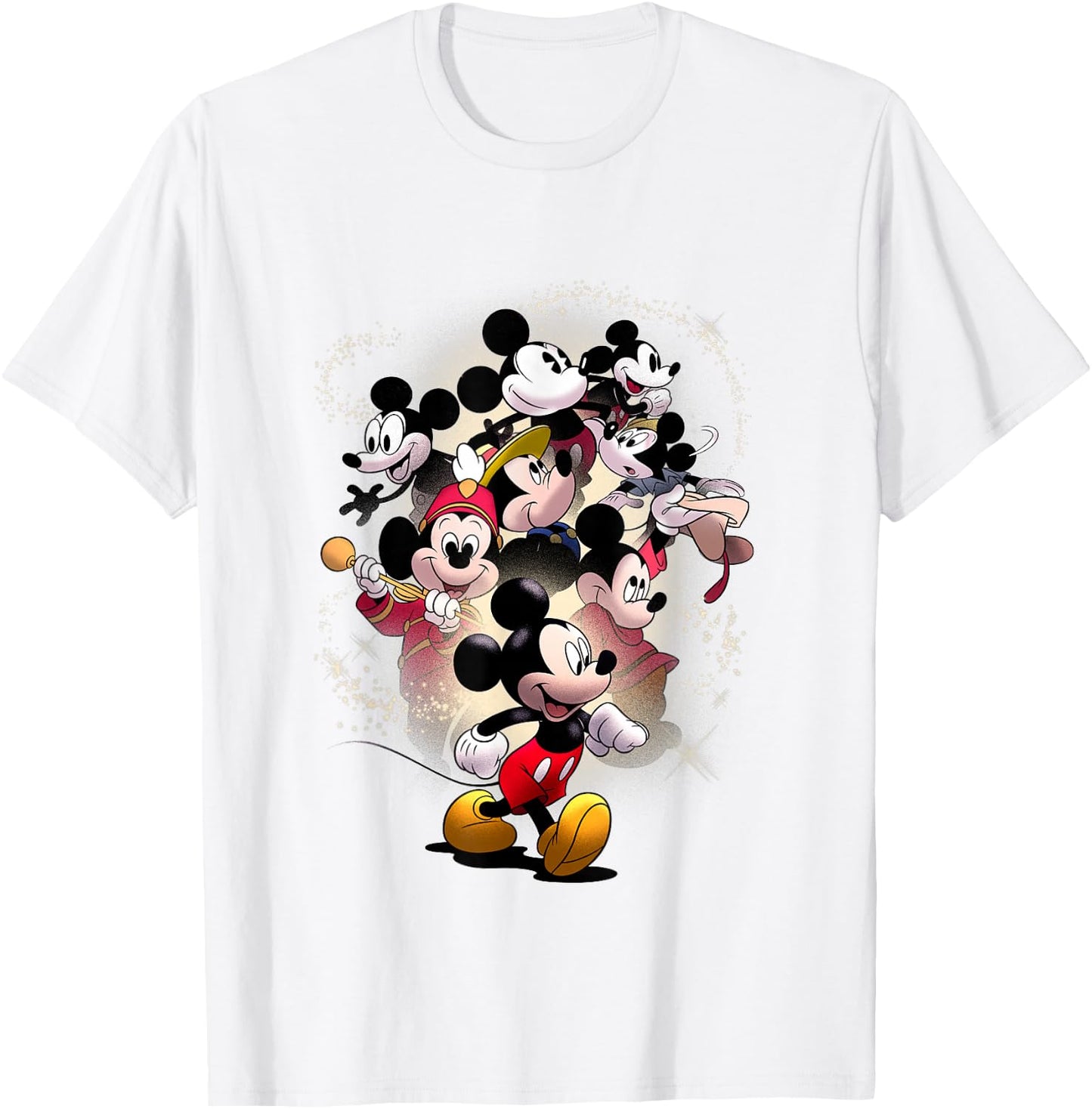 Disney Mickey And Friends Mickey Through The Years Big Logo T-Shirt - T-Shirt | White