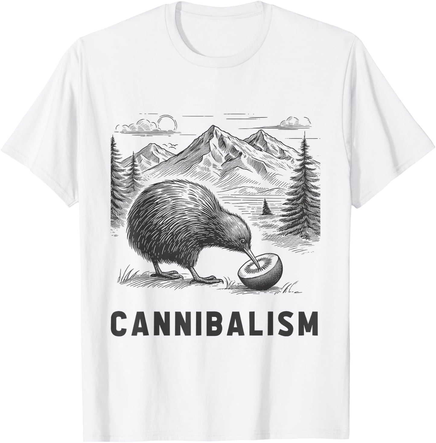 Funny Kiwi Bird Joke Cannibalism For Fruit Love Women Men T-Shirt - T-Shirt | White