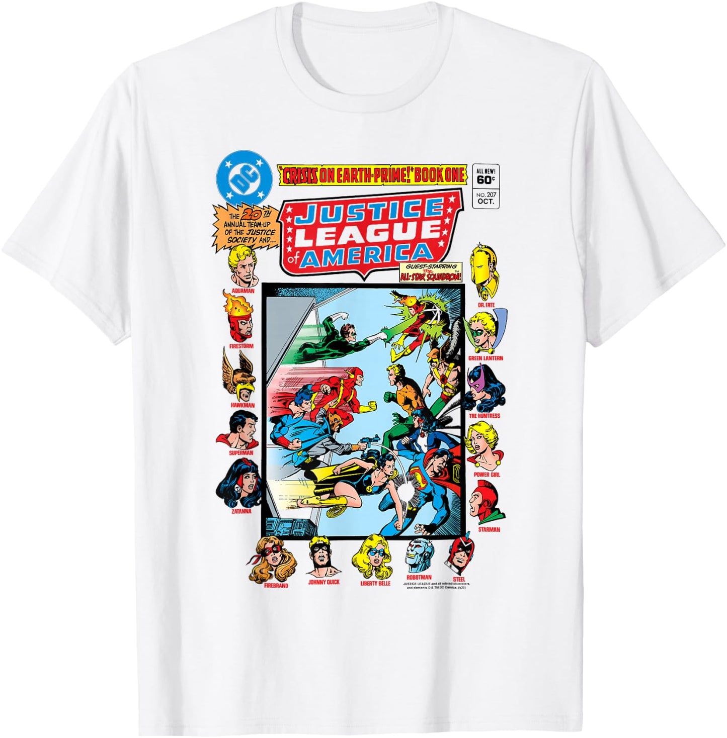 DC Comics Justice League Crisis On Earth Comic Cover Small T-Shirt - T-Shirt | White