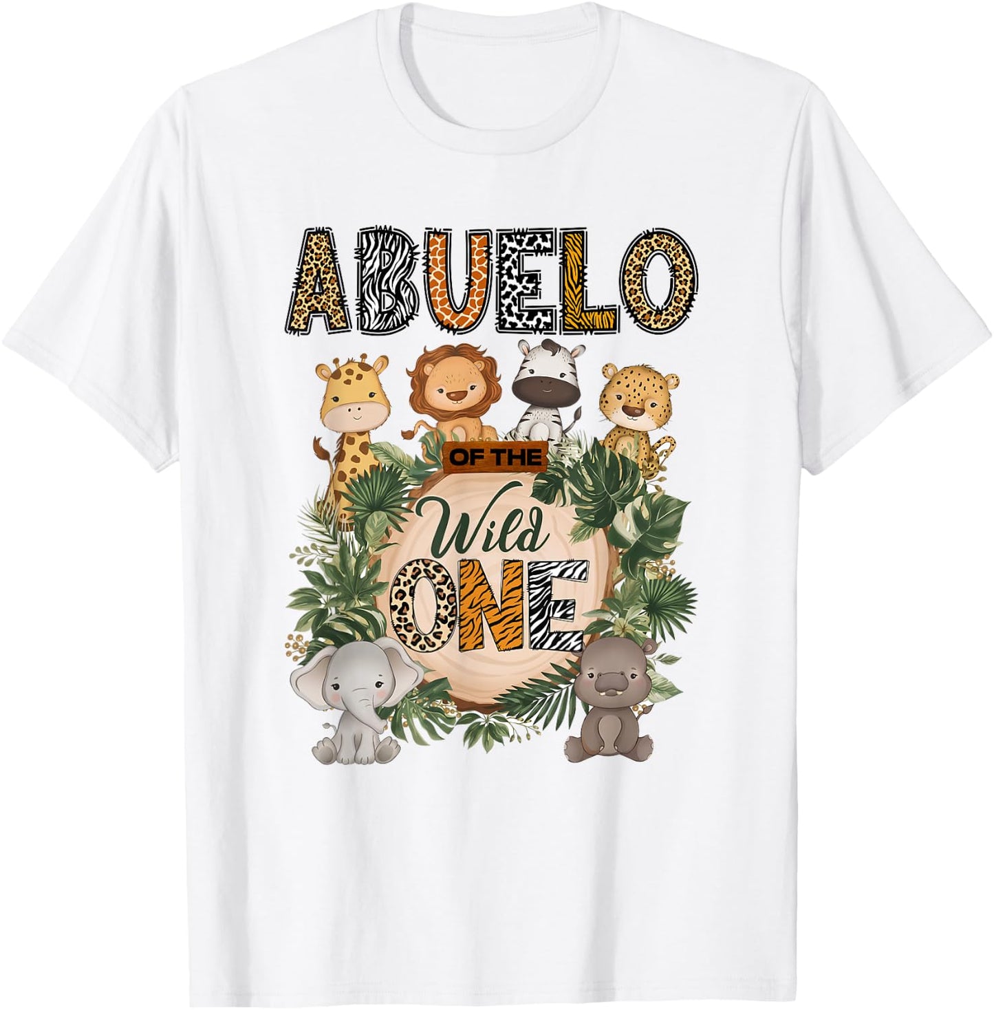 Abuelo of The Wild One 1St Birthday Kids Safari Jungle T-Shirt - T-Shirt | White