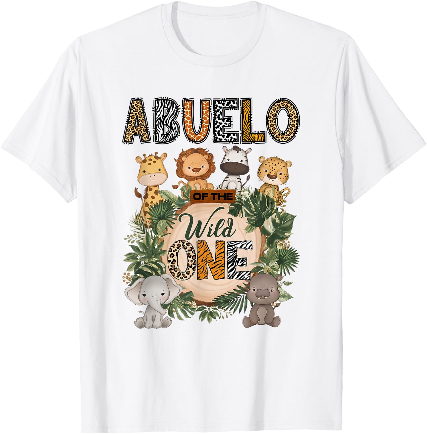 Abuelo of The Wild One 1St Birthday Kids Safari Jungle T-Shirt - T-Shirt | White