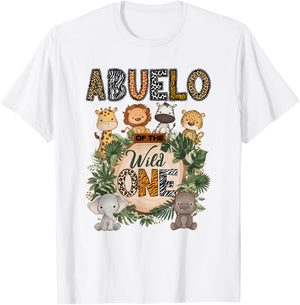 Abuelo of The Wild One 1St Birthday Kids Safari Jungle T-Shirt - T-Shirt | White
