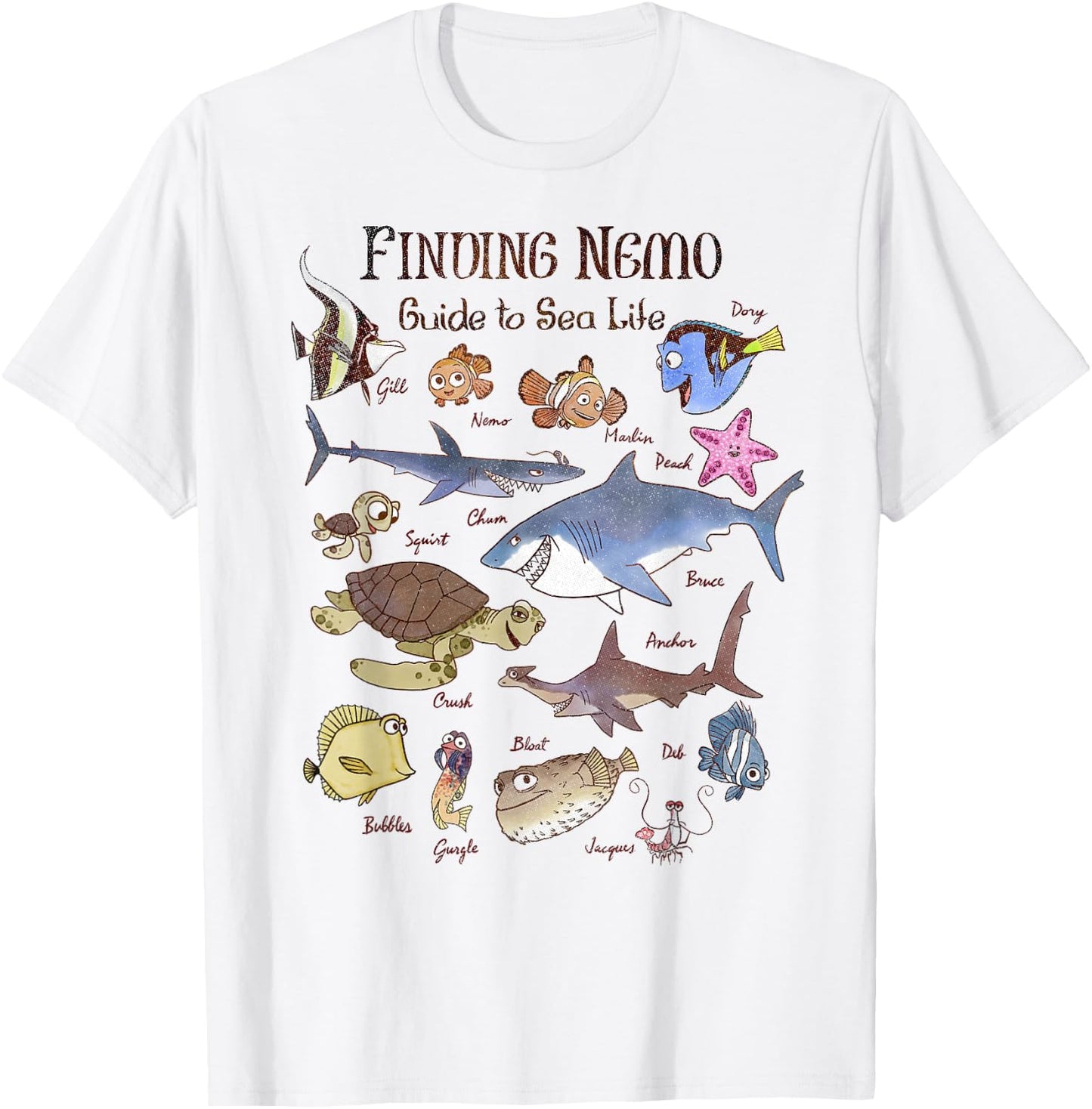 Disney Pixar Finding Nemo Guide To Sea Life T-Shirt - T-Shirt | White