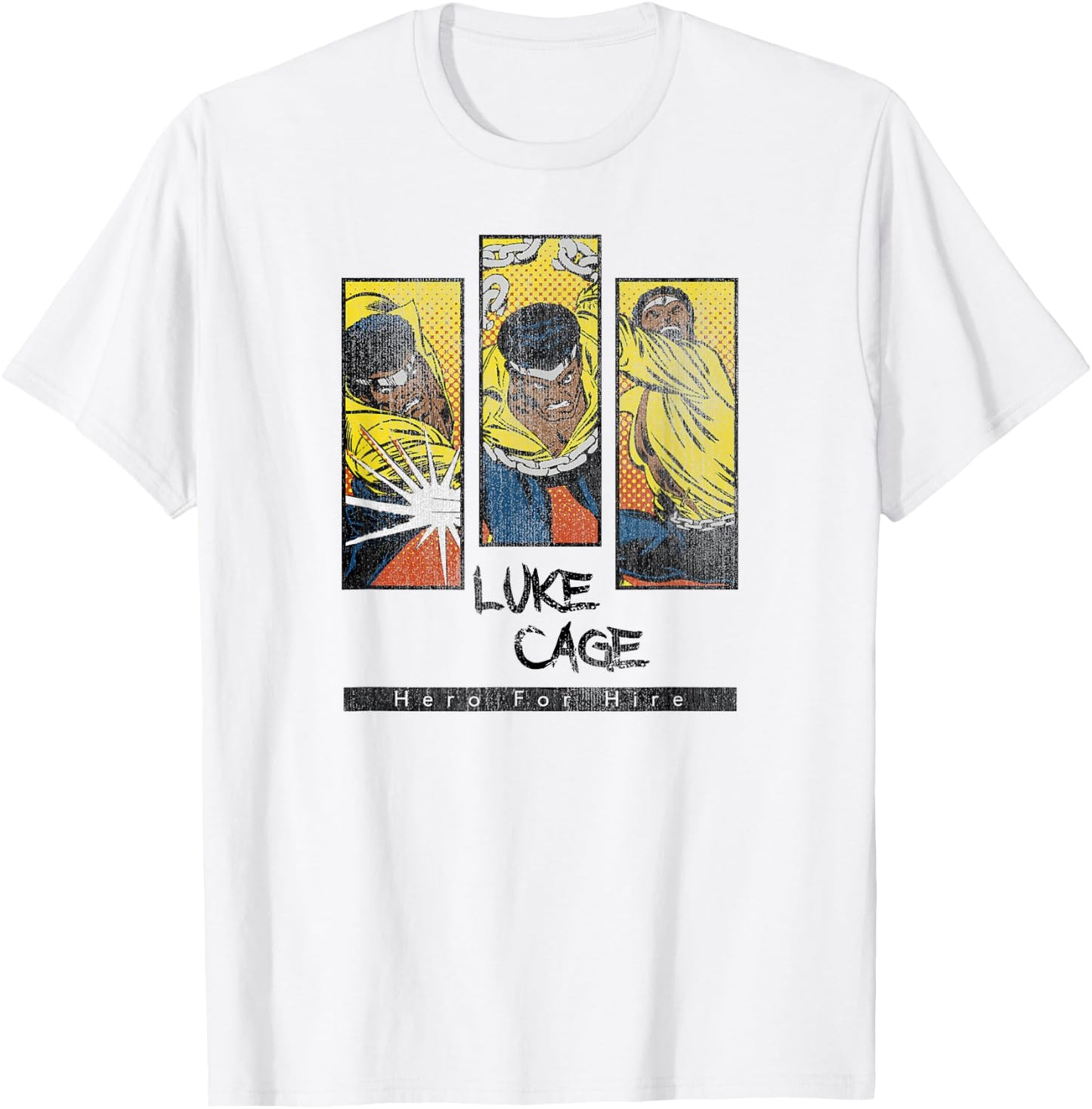 Marvel Luke Cage Heroes for Hire Comic Panels T-Shirt - T-Shirt | White
