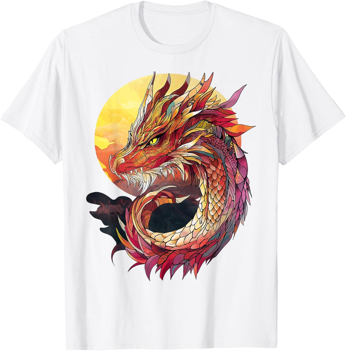 Cockatrice Dragon Motif Mythical Cockatrice Dragon T-Shirt - T-Shirt | White