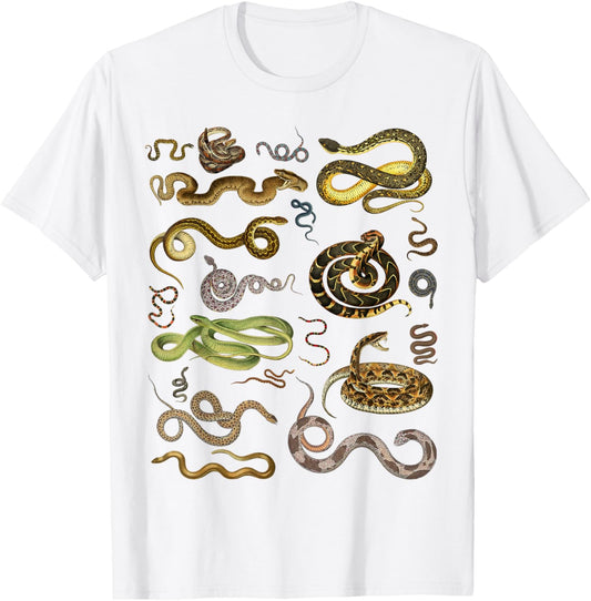 Types Of Snakes Educational Herpetologist Kids Boys Girls T-Shirt - T-Shirt | White