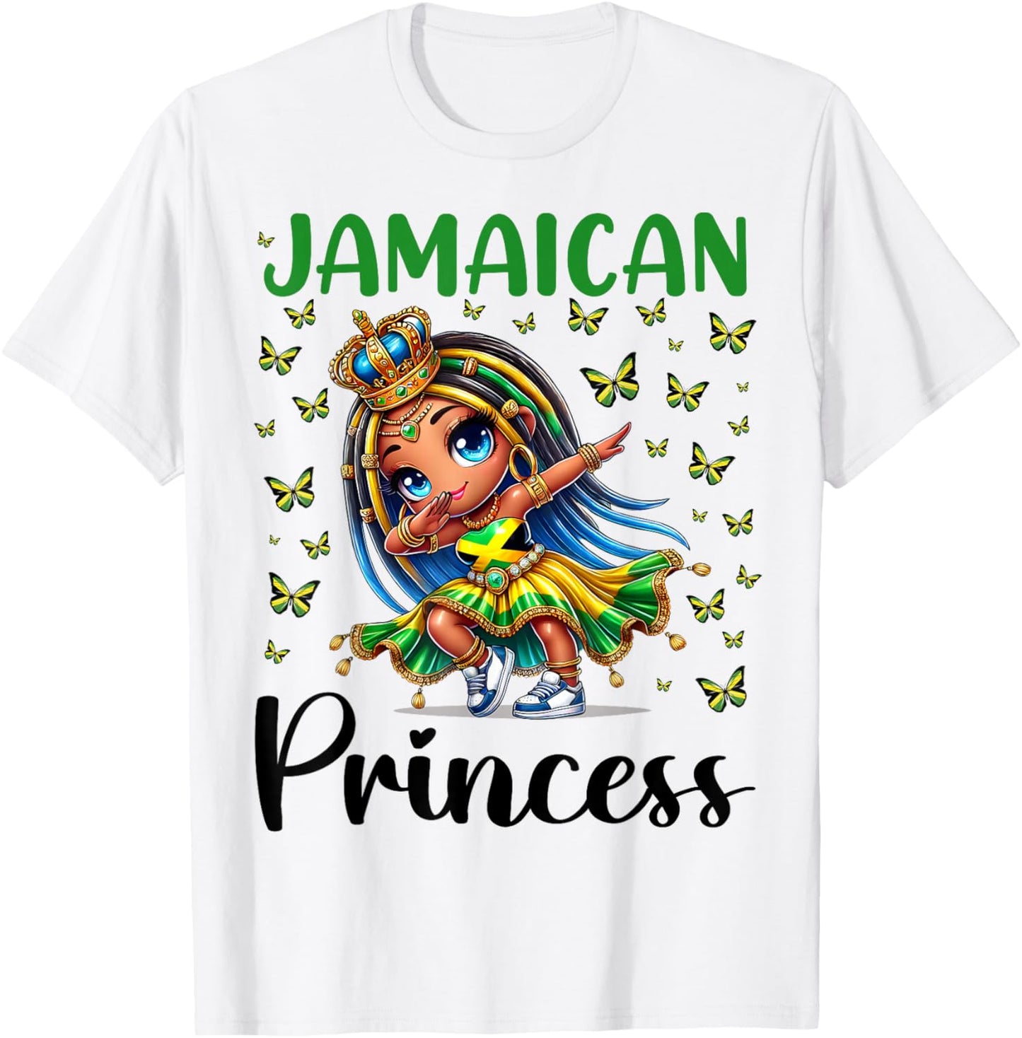Jamaican Princess Dabbing for Girls & Kids T-Shirt - T-Shirt | White