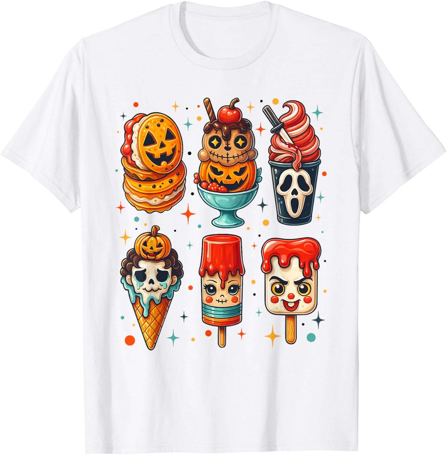 Horror Movie Summer Popsicle Halloween Ice Cream Summerween T-Shirt - T-Shirt | White