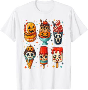 Horror Movie Summer Popsicle Halloween Ice Cream Summerween T-Shirt - T-Shirt | White