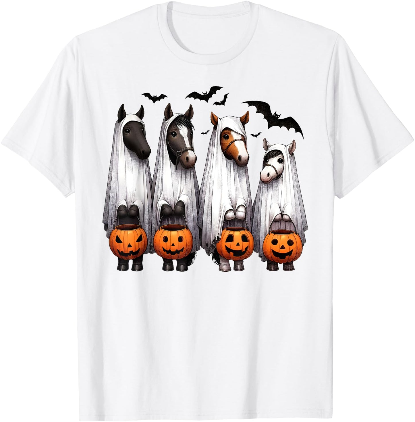 Horse Ghost T-Shirt - T-Shirt | White