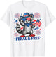 4th of July Raccoon Feral and Free Patriotic Women Men Kids T-Shirt - T-Shirt | White
