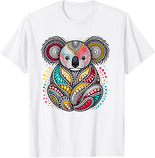 Australian Aboriginal Koala Funny Animal Lover Australia T-Shirt - T-Shirt | White