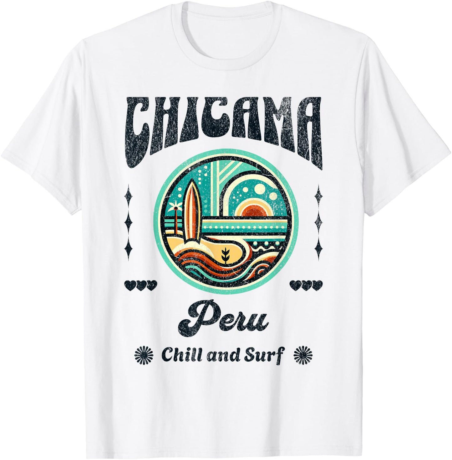 Chicama Peru Retro 70s Coastal T-Shirt - T-Shirt | White