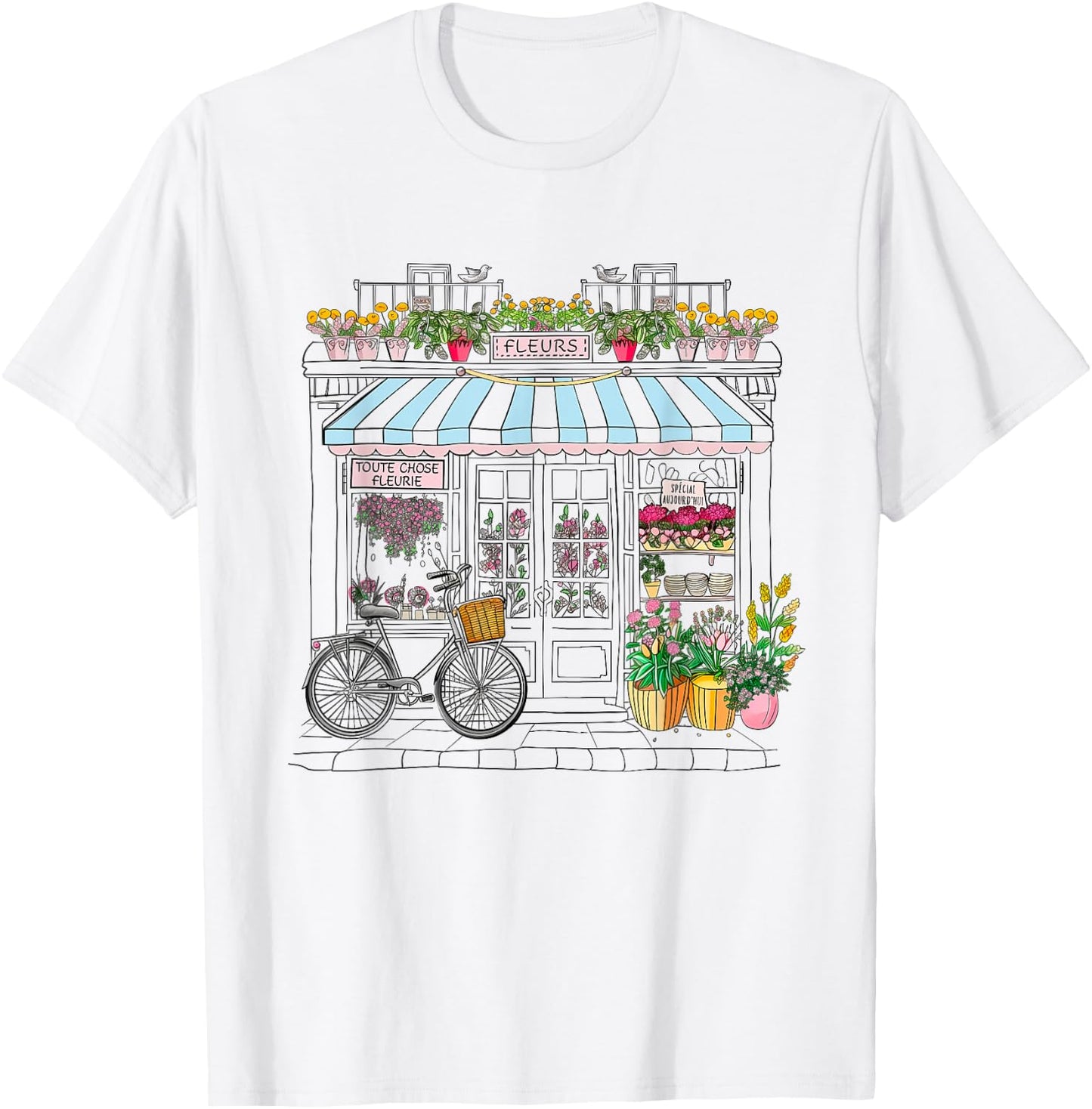 Cute French Flower Shop Paris France Women Girls Souvenir T-Shirt - T-Shirt | White
