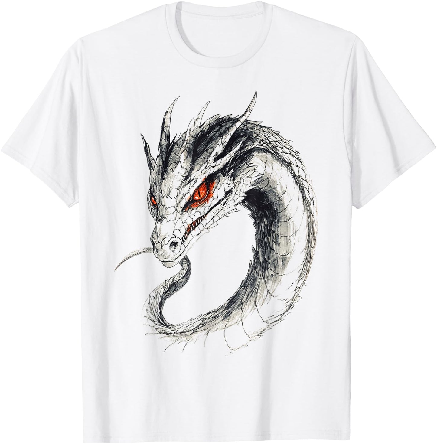 Basilisk Mythical Graphic Fantasy Illustration Basilisk T-Shirt - T-Shirt | White