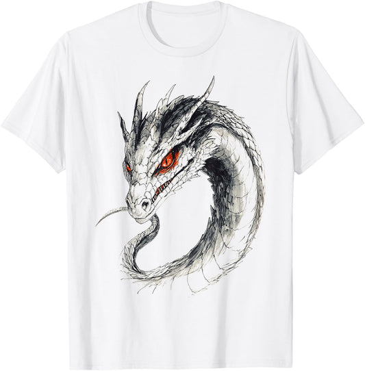 Basilisk Mythical Graphic Fantasy Illustration Basilisk T-Shirt - T-Shirt | White