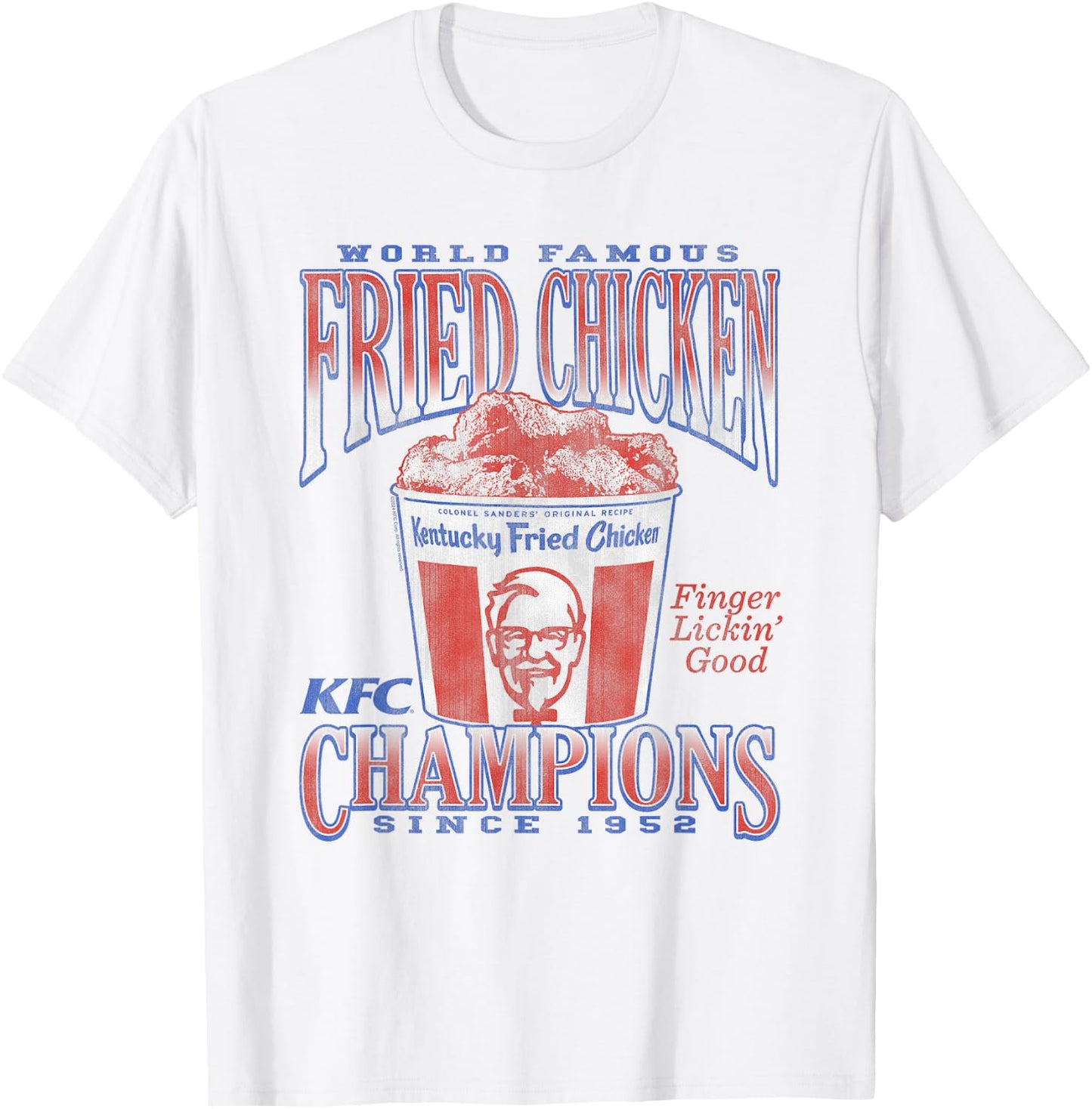 Officially Licensed KFC World Famous Chicken 1952 Champions T-Shirt - T-Shirt | White