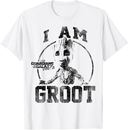 Marvel Guardians Vol.2 I Am Groot Collegiate Vintage T-Shirt - T-Shirt | White