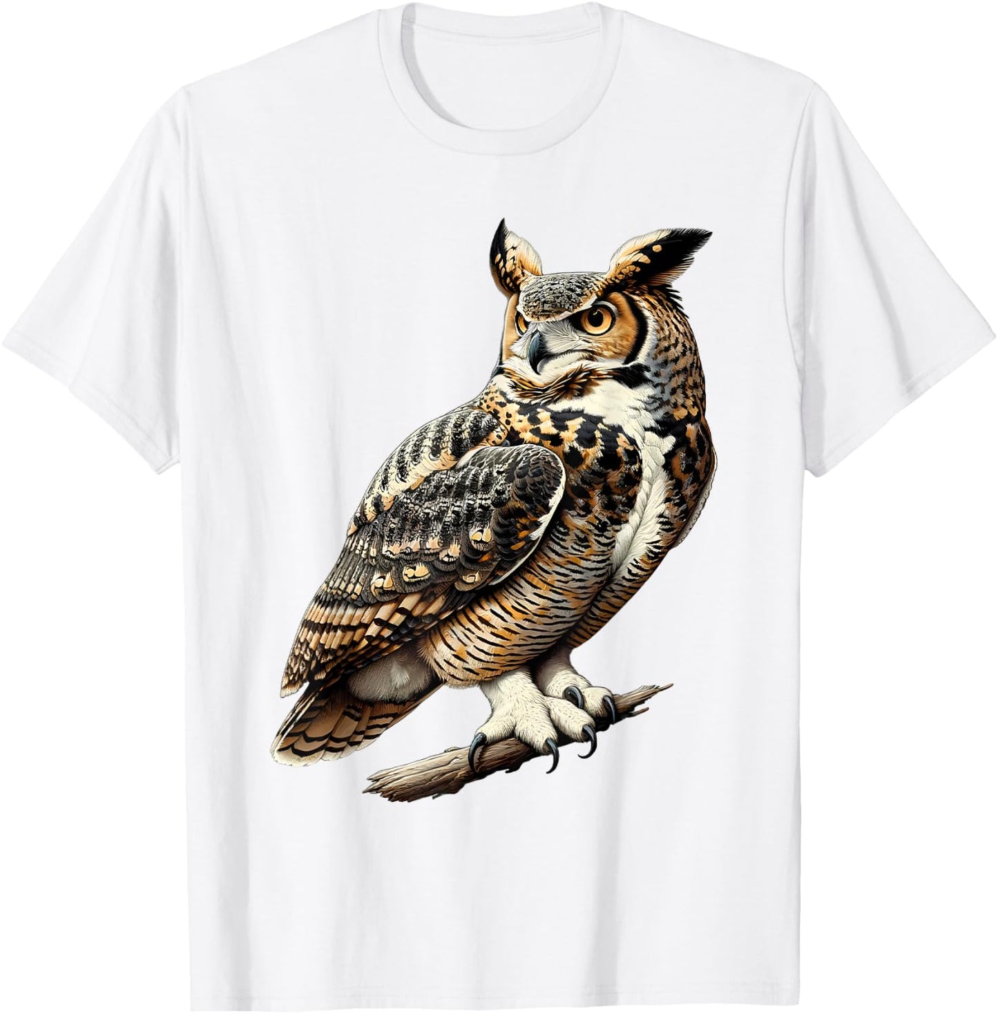 Great Horned Owl T-Shirt - T-Shirt | White