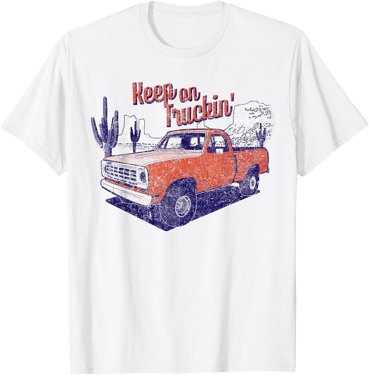 Keep on Truckin' Classic Square Body Pickup Vintage T-Shirt - T-Shirt | White