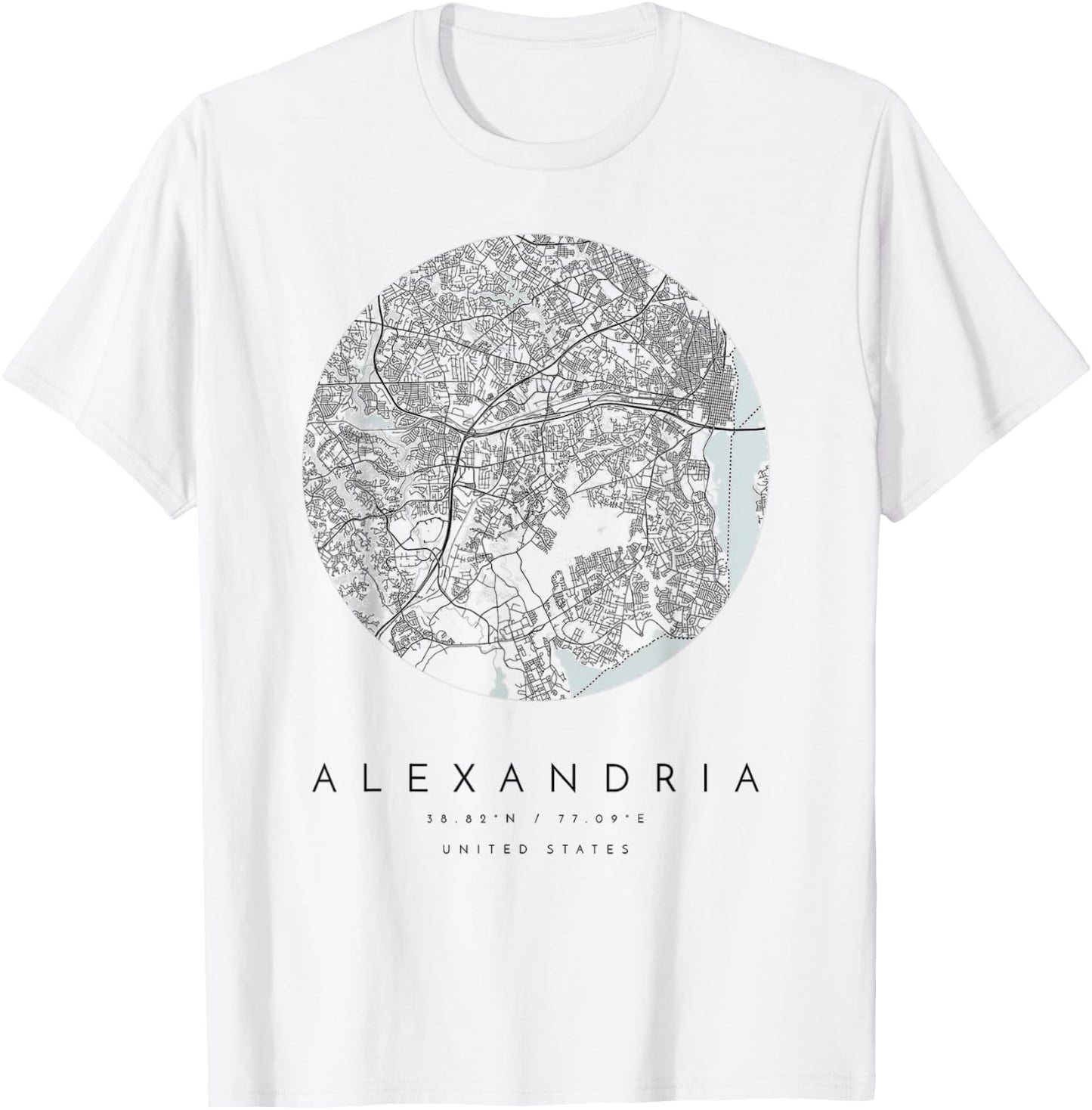 Alexandria Virginia VA Coordinates map hometown T-Shirt - T-Shirt | White