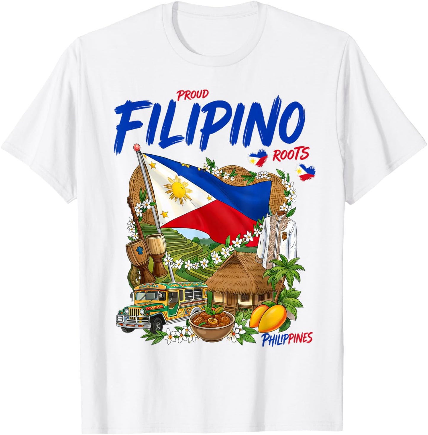 Filipino Roots Idea Filipiniana Philippines Themed T-Shirt - T-Shirt | White