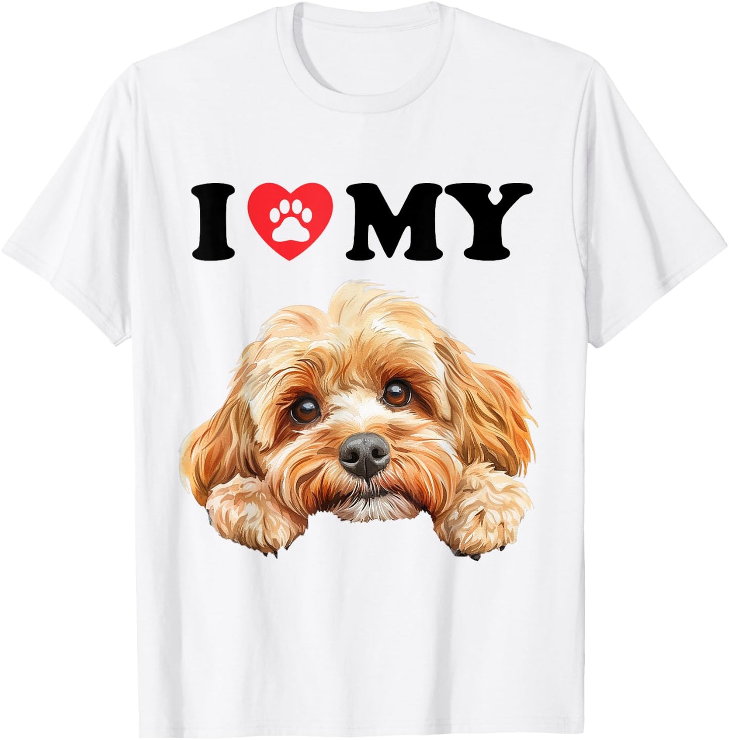 Cockapoo I Heart My Dog Funny Dog Lover Men Women Kids T-Shirt - T-Shirt | White